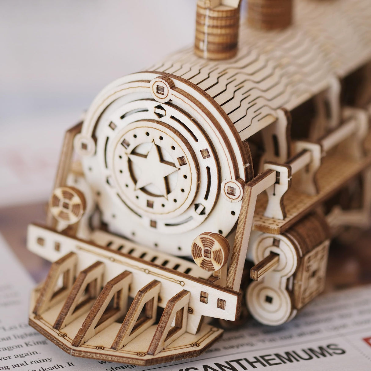 Suerte 3D Puzzles for Adult Wooden Train Model Set DIY Assembly Mechanical Puzzles Wood Train Building Model Kit Gift for Men Teens Kids on Birthday Suerte