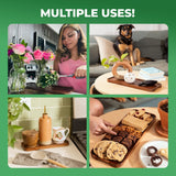 Solid Acacia Wood Serving Trays (14 x 5.5 inches) Rectangular Wooden Large Serving Platters for Food, Wooden Tray for Charcuterie, Appetizer Serving Home Beets