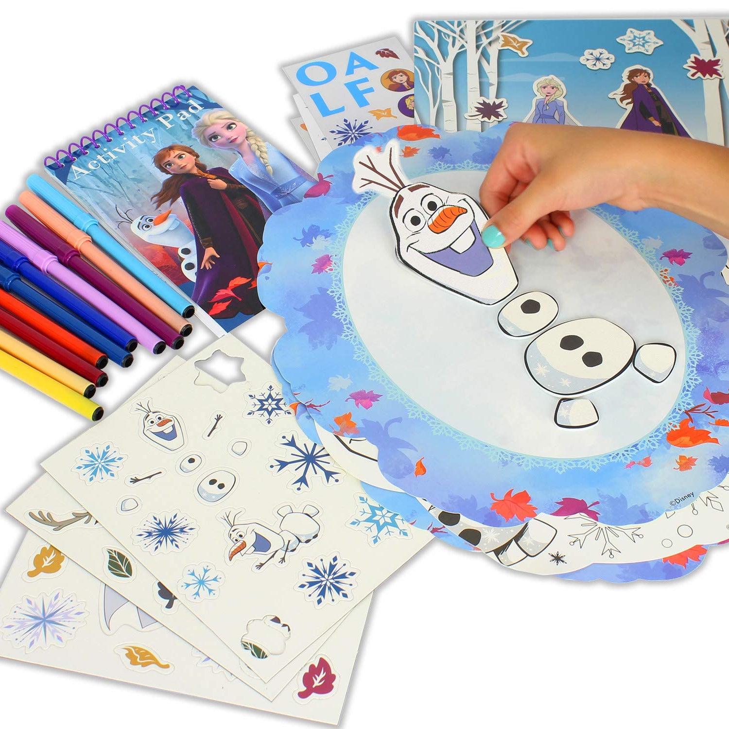 Tara Toys Frozen 2 Enchanted Activity Tote - Ultimate Princess Adventure Bag with Coloring Books, Stickers, and Craft Supplies, Travel-Friendly Set Disney