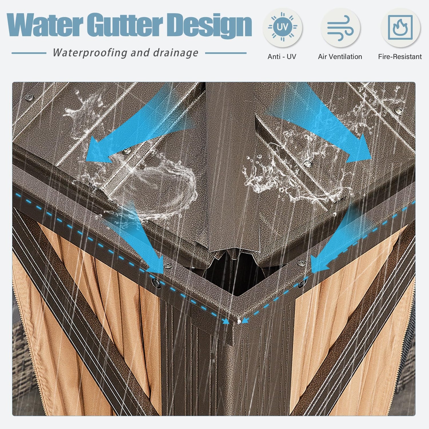 Aoxun 12' x 20' Permanent Hardtop Gazebo with Galvanized Steel Double Roof and Aluminum Frames Outdoor Large Pavilion Gazebo for Patio Deck Garden, Aoxun