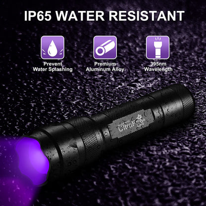 ULTRAFIRE UV Flashlight 395-405 nm Led Blacklight for Curing UV Glue, Leak Detector, Pet Urine Stain