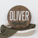 Custom Round Nursery Name Sign, Personalized Wooden Wall Plaque, 12" 18" 24", 30" 3D Wall Art for Children & Kids Rooms, Baby Shower, Hickory Hollow Hickory Hollow Designs