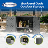 Suncast Outdoor Storage Cabinet with Pad-Lockable Doors, Freestanding Outdoor Patio Storage Unit, 42" W x 23" D x 35.5" H, Cool Gray Suncast