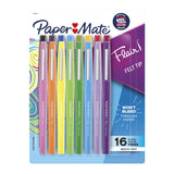 Paper Mate Flair Felt Tip Pens, Medium Point (0.7mm), Assorted Colors, 16 Count Paper Mate