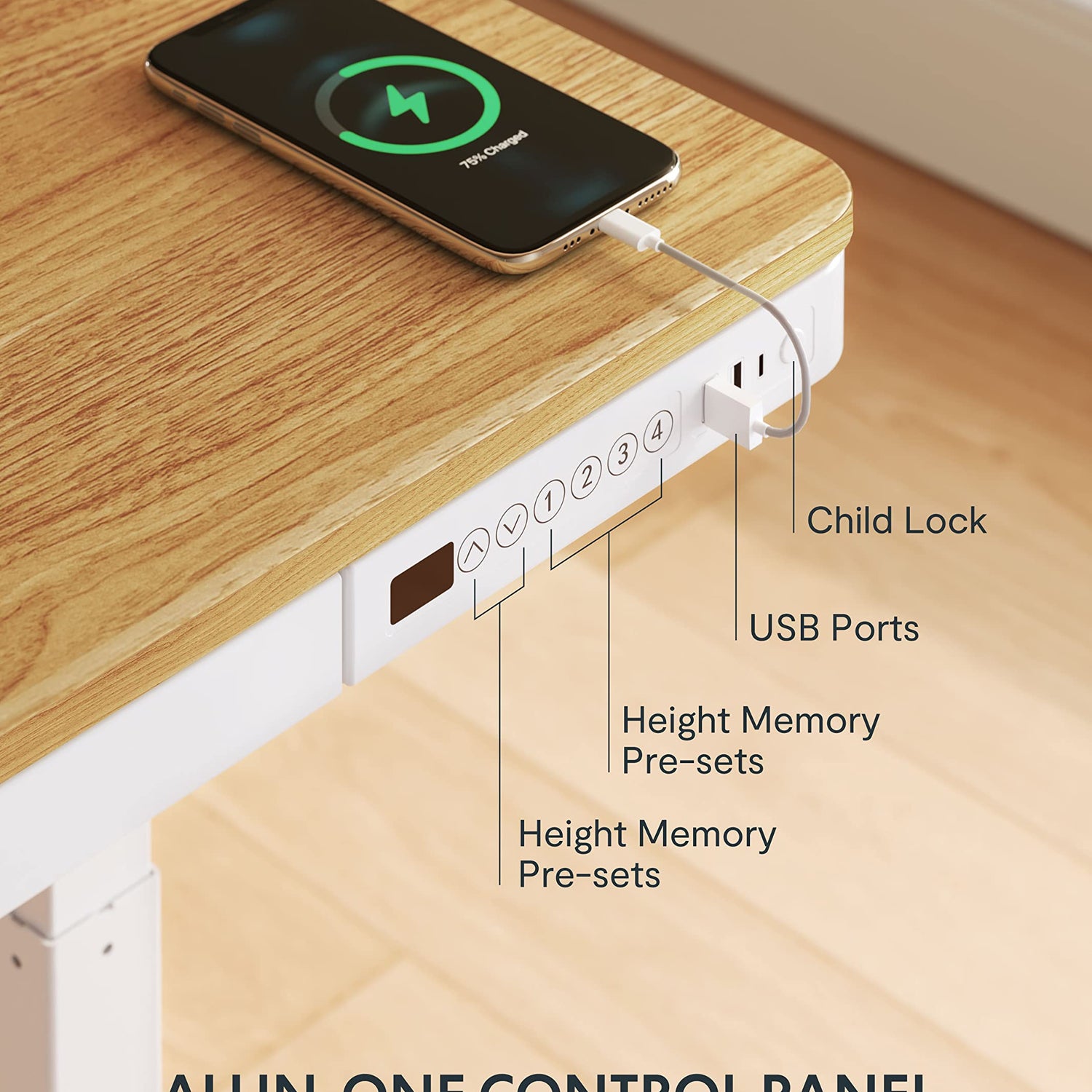 FLEXISPOT 55" Electric Standing Desk with Drawers, Quick Assembly Home Office Sit Stand Desk with Storage, USB Charging, Computer Desk for Home FLEXISPOT
