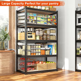 REIBII 72" H Garage Shelving Heavy Duty Storage Shelves 2000LBS Adjustable 5 Tier Metal Storage Shelving for Garage Storage Shelving Unit for REIBII