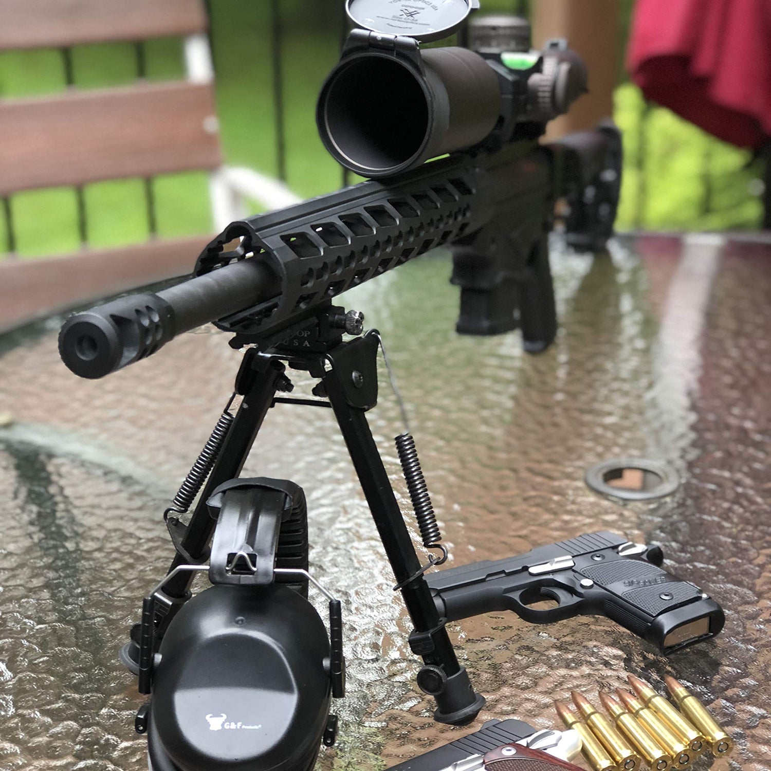 Earmuffs hearing protection with low profile passive folding design 26dB NRR and reduces up to 125dB, black G & F Products