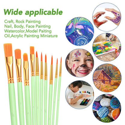 ESRICH Acrylic Paint Brushes Set, 16 Packs/160 Pcs, Nylon Brush Head, Suitable for Acrylic, Oil, Watercolor, Rock Body Face Nail Art, Perfect Suit of - WoodArtSupply