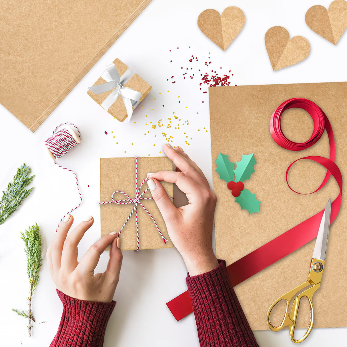 NEBURORA Kraft Tissue Paper for Gift Bags 60 Sheets Beige Wrapping Tissue Paper Bulk 14 X 20 Inch Brown Wrapping Paper for Gift Packaging Filler Art NEBURORA