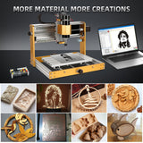 LUNYEE 3018 PRO MAX CNC Machine 500W All-Metal CNC Router Machine 3 Axis Limit Switches & Emergency-Stop with GRBL Offline Control for Cutting Wood LUNYEE