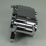 Chrome Ultima 4-piston Billet Aluminum Motorcycle Brake Caliper WITH PADS - Mounting Kits Also Available - Harley Chopper Bobber Cafe Racer Billet Proof Designs