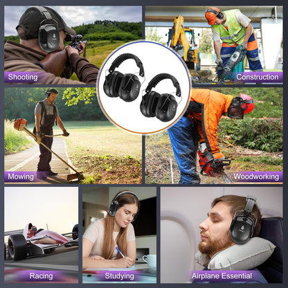 2 Pack 34 dB Noise Canceling Headphones For Shooting, Hearing Protection Earmuffs, Ear Protection Headphones, Thickened Headband Ear Muffs For Noise - WoodArtSupply