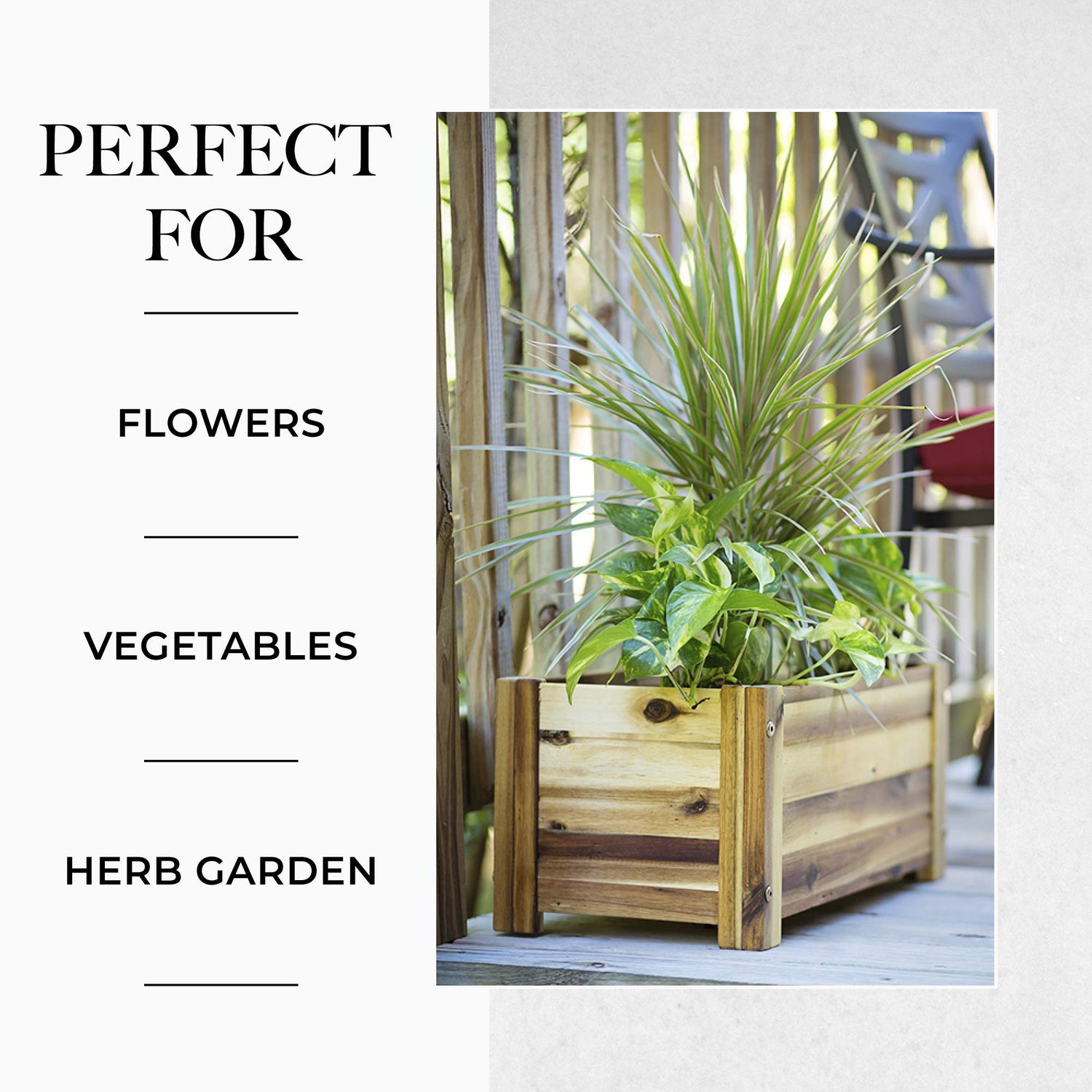Avera Products | Raised Garden Bed | Rectangle Wood Planter Box | The Perfect Wooden Flower Box | 16" x 7.5" x 6.5" | Great Small Vegetable or Herb Avera Products
