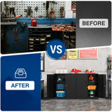 Fesbos Metal Storage Cabinet-36” Tall Steel File Cabinets with Lockable Doors and Adjustable Shelves-Black Steel Storage Cabinet for Home, School, Fesbos