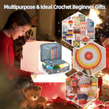 Katech Beginner Yarn for Crocheting and Knitting-Crochet Yarn Kit for Beginners-Includes 382 Yards Cotton Yarn Balls, Hooks, Accessories, Tutorials, Katech