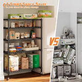 REIBII Wire Shelving Rack with Wheels Storage Shelves with Wheels 73.6" H Metal Shelving Unit Load 1750LBS Adjustable 5 Tier Metal Shelves for REIBII