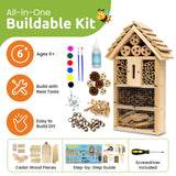 SparkJump Premium Bug Hotel Kit - DIY Solid Cedar Wood Craft Kit for Building Your Own Bee Hotel, Lady Bug House, or Mason Bee House - Educational SparkJump