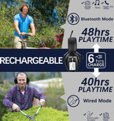 PROHEAR 033 Upgraded Bluetooth 5.3 Hearing Protection Headphones with FM/AM Radio - 25dB NRR Safety Earmuffs, Rechargeable, 48H Playtime for Mowing, PROHEAR