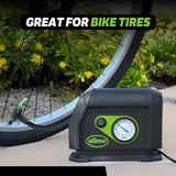 Slime 40050 Tire Inflator, Portable Car Air Compressor, with Analog 100 psi Dial Gauge, Long Hose and LED Light, 12V, 8 min Inflation Slime
