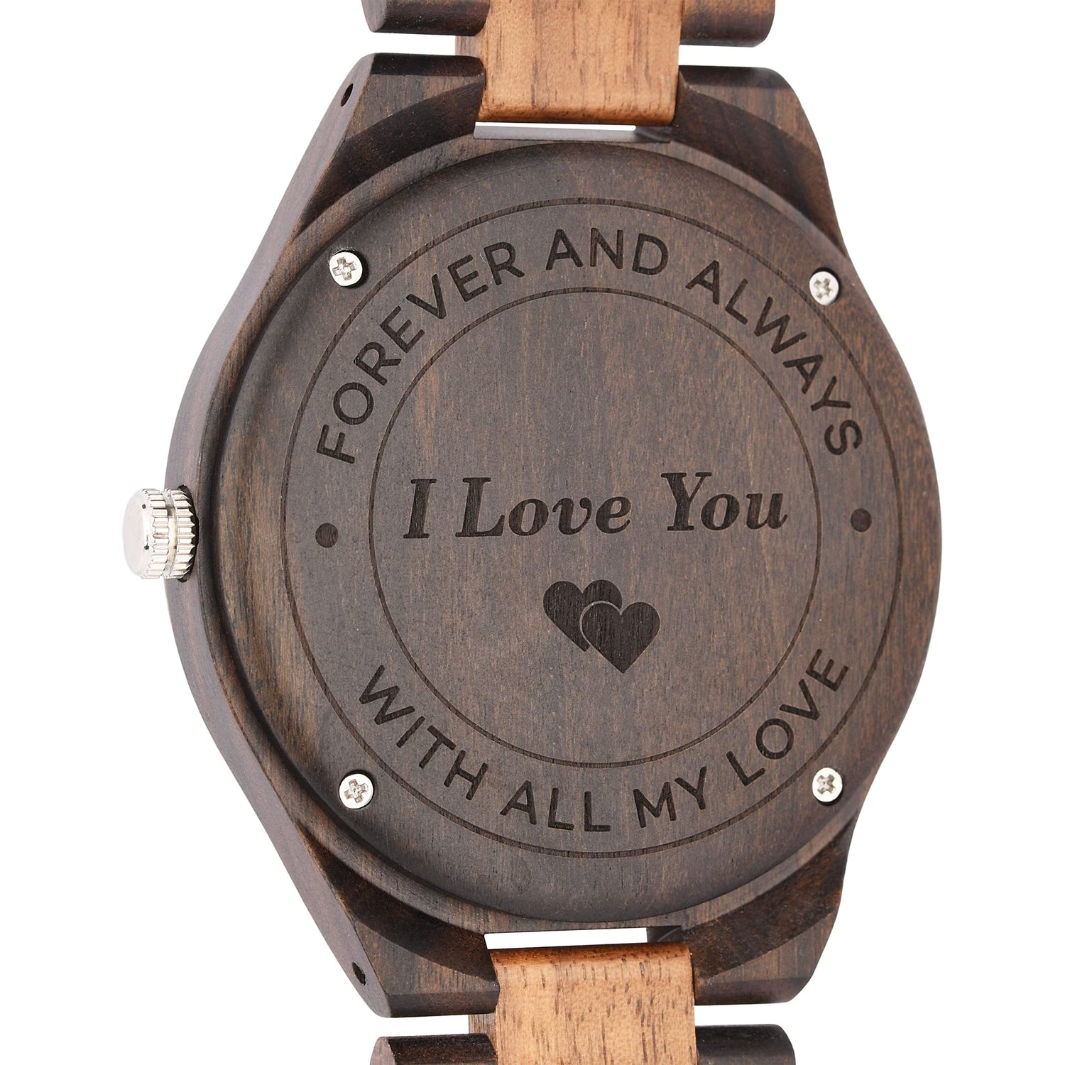 LMWOOD Engraved Wood Watch for Men Personalized Wooden Watch Anniversary Birthday Watch for Husband Boyfriend Dad Son with Customized Engraving LMWOOD