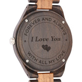 LMWOOD Engraved Wood Watch for Men Personalized Wooden Watch Anniversary Birthday Watch for Husband Boyfriend Dad Son with Customized Engraving LMWOOD