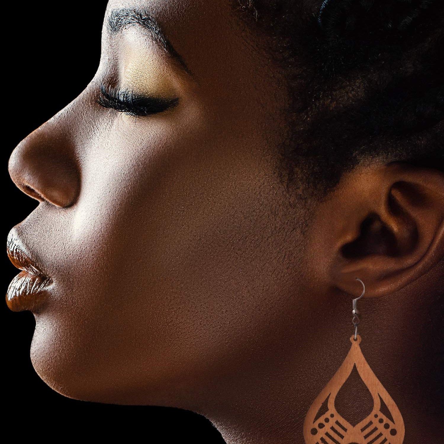 12 Pairs African Wooden Drop Earrings Bohemian Pendant Dangle Earrings Lightweight Ethnic Style Wood Earrings for Women (Chic Styles) Hicarer