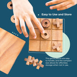 BSIRI Wooden Tic Tac Toe-Coffee Table Decor, Brain Teaser Puzzles for Adults, Unique Gifts for Kids, Classic Board Games for Adults and Family BSIRI