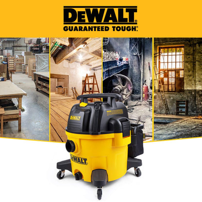 DEWALT 9 Gallon DXV09PZ New Version Poly Wet/Dry Vac, Heavy Duty Shop Vacuum for Jobsite/Workshop, Yellow - WoodArtSupply