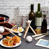 Mini Baseball Bat 8 Inch Unfinished Small Wooden Bats Unpainted Wood Baseball Bats for Painting Keychain Action Figures DIY Craft Projects Ball Juexica