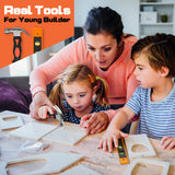 INCLY 95 PCS Kids Real Tool Set, Boys Small Real Hand Tools Kit, Children Construction Learning Tools Hammer Screwdriver for Home DIY Building and INCLY