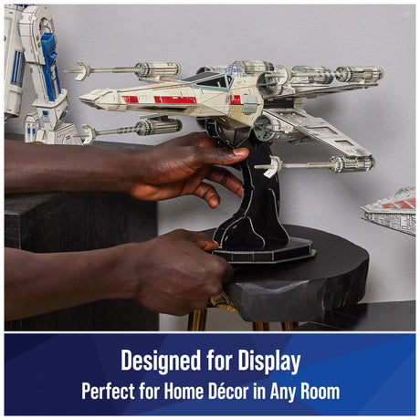 Star Wars T-65 X-Wing Starfighter 3D Model Kit by 4D Build - 160 Piece Desk Decor for Teens & Adults 4D Build