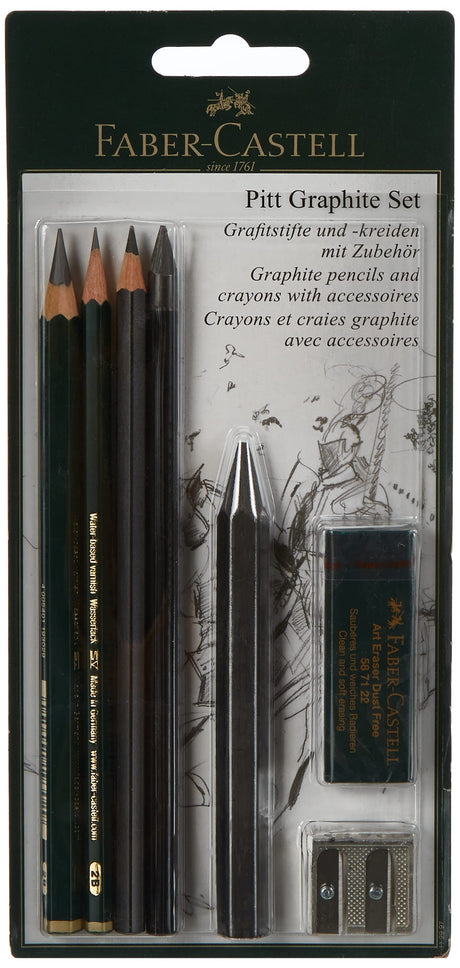 Faber-Castell PITT Graphite Master Set,Grey,7 Piece Set Faber-Castell