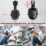 Bluetooth Hard Hat Ear Muffs, NRR 28dB Adjustable Cap-mounted Ear muff, Helmet Attachable Earmuff, Black BJKing