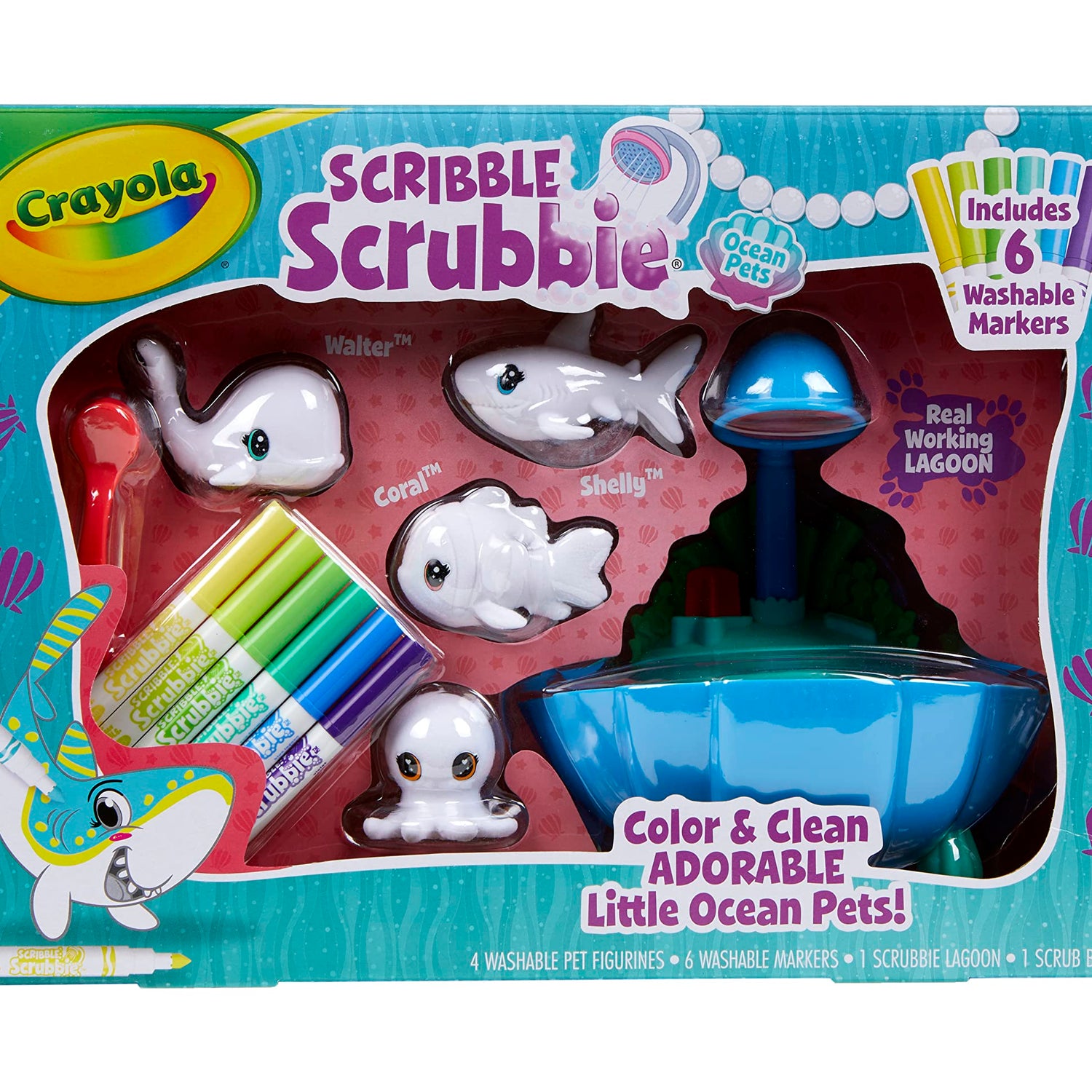 Crayola Scribble Scrubbie Pets Blue Lagoon Playset, Pet Toys For Girls & Boys, Gifts For Kids Ages 3+ Crayola