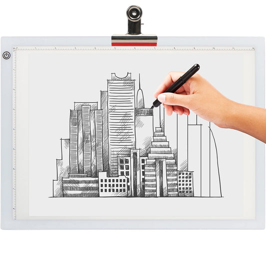 LED Tracing Light Box, Ultra Thin Light Pad with Adjustable Brightness. Comes with USB Cable, Adapter, Tracing Paper, Clip. Light Table Drawing Pad, - WoodArtSupply