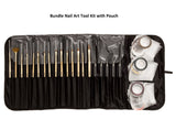 Beaute Galleria Bundle 50 Pieces Nail Art Tool Kit with Pouch - 5 Pieces Dotting Tool Marbleizing Pen (10 Sizes), 15 Pieces Acrylic Gel Detailing BEAUTÉ GALLERIA