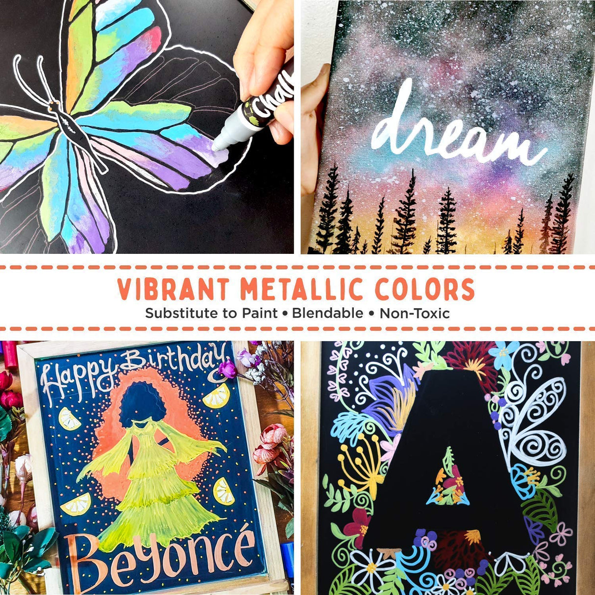 Chalkola Variety Bundle - 5 Yellow Variety + 10 Metallic 3mm Chalkola