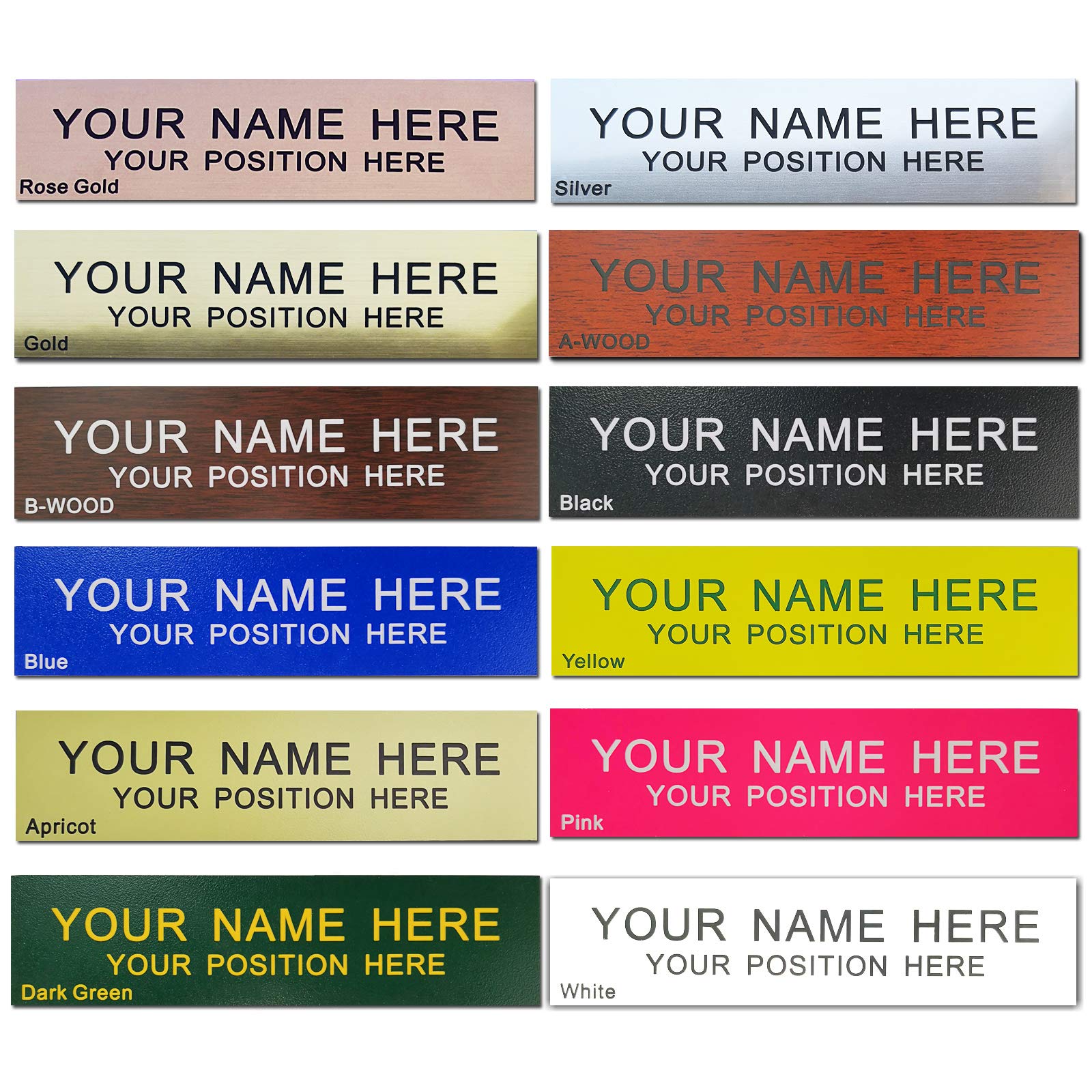 Icomecn Personalized Office Name Plate 2"x10" Customize Wall Door Sign NamePlate Adhesive back - WoodArtSupply