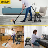 STANLEY SL18115 Wet/Dry Vacuum, 4 Horsepower, Stainless Steel Tank, 5 Gallon, 4.0 HP, 50" Sealed Pressure, Silver+Yellow STANLEY