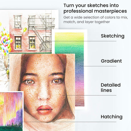 ARTEZA Colored Pencils for Adult Coloring, 72 Drawing Pencils with Soft Wax-Based Cores, Professional Art Supplies, Vibrant Pencil Set in Tin for ARTEZA