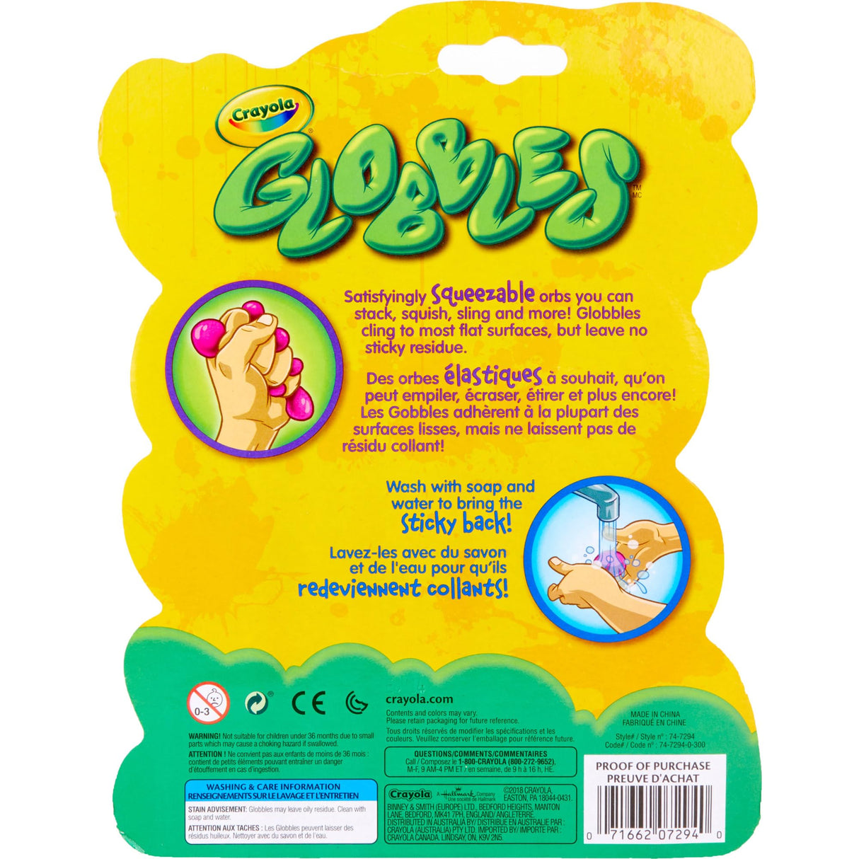 Crayola Globbles Fidget Toy (6ct), Sticky Fidget Balls, Squish Gift for Kids, Sensory Toys, Ages 4, 5, 6, 7, 8 Crayola