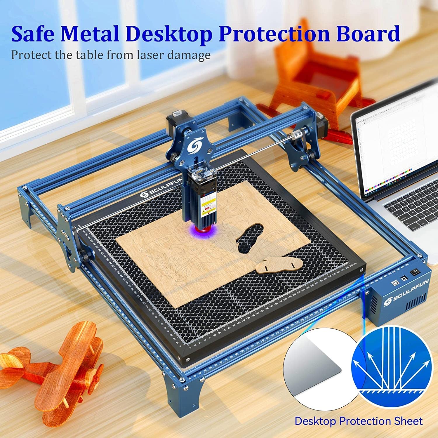 SCULPFUN Laser Honeycomb Work Table, Honeycomb Laser Bed for Laser Engraver, 15.7x15.7 inch, for Most Laser Engraving Machine, Honeycomb Panel for - WoodArtSupply