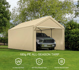 10x20 ft Heavy Duty Carport with Removable Sidewalls,All Weather Carport Garage Party Tent Large Outdoor Canopy Storage Shed for Grezone