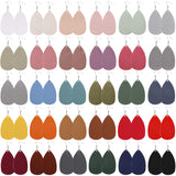 30 Pairs of Teardrop Double-sided Leather Earrings with 30 Color for Women Girls Jewelry Fashion and Valentine Birthday Party Gift AROIC