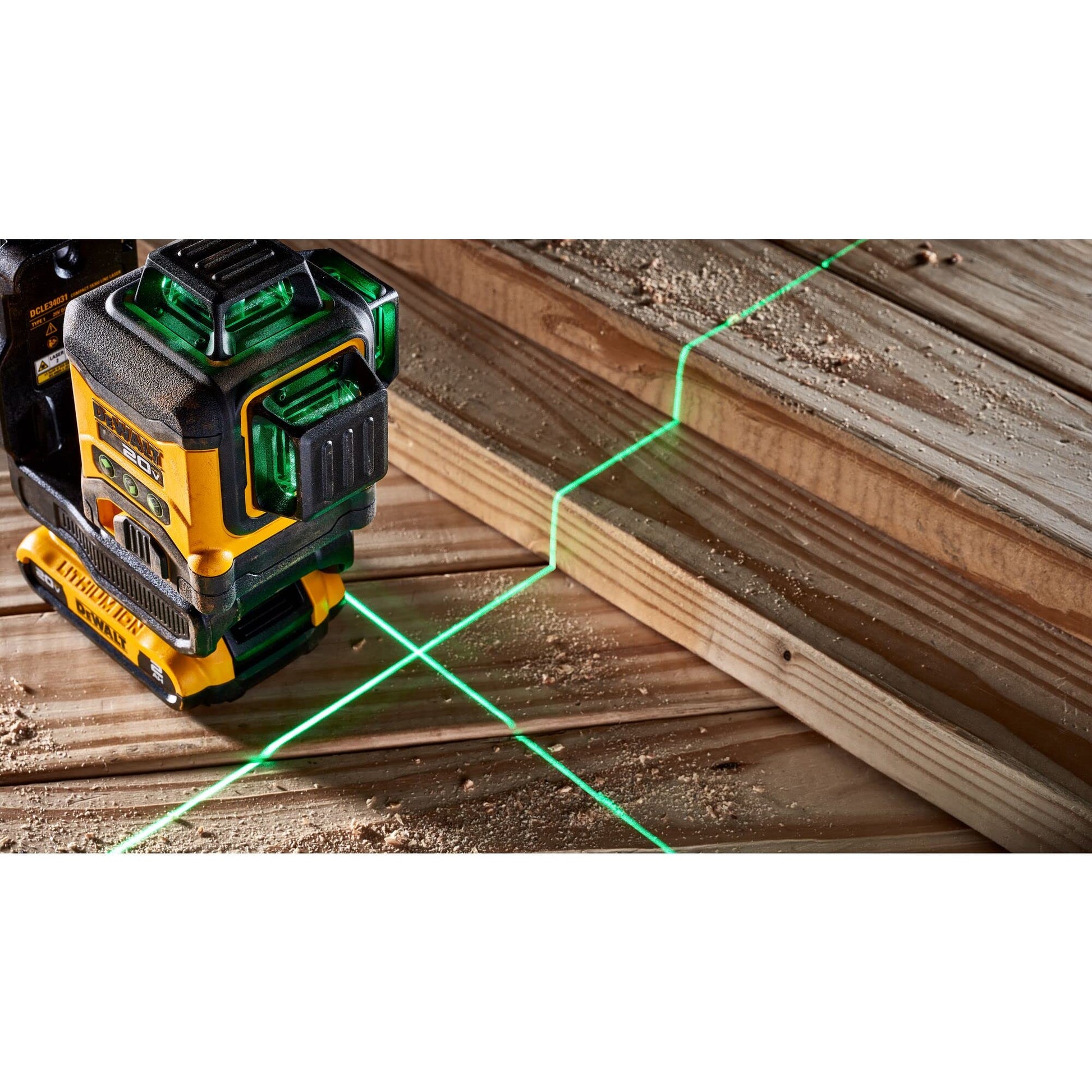 DEWALT 20V MAX Laser Level, Cross Line Laser, 3X360, Green, Bare Tool Only (DCLE34031B),Black - WoodArtSupply