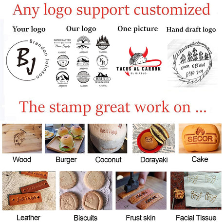 Custom Branding Iron for Wood and Leather – Personalised Heat Stamp by Arokimi (1"x1") Arokimi