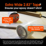 WiseBond - Self-Releasing Epoxy Tape, Extra Wide Adhesive Tape for Epoxy Molds & River Tables, Heat Resistant Resin Tape, Medium Tack Epoxy Resin WiseBond