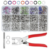 CHEPULA Craftsmanship DIY 200 Sets Metal Snaps Buttons with Fastener Pliers Press Tool Kit for Sewing and Crafting (10 Colors,9.5mm) (Hollow) CHEPULA