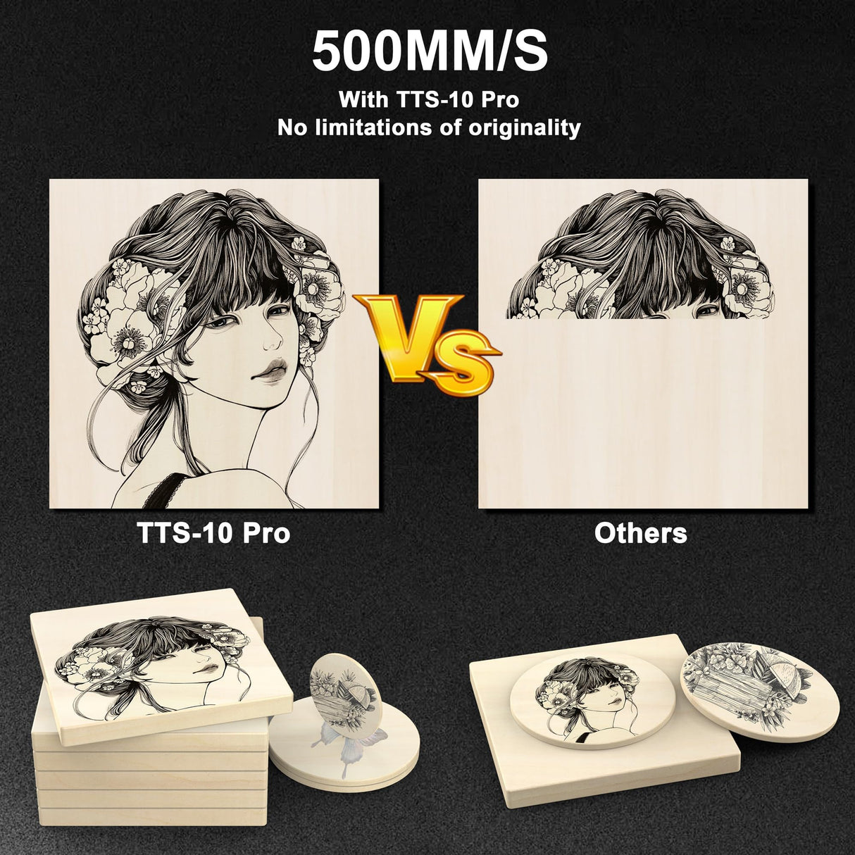 TTS-10 PRO 10W Laser Engraver Machine Laser Cutter 80W Laser Cutting Engraving Tool Engraving Machine for Wood Metal Aluminum Glass Leather Usongshine