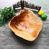 JFFLYIT Creative Wood Bowl Root Carved Bowl Handmade Natural Real Wood Candy Serving Bowl (9"-10") JFFLYIT